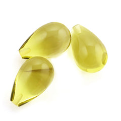 LEMON QUARTZ PLAIN DROPS (HALF DRILL) 13X8MM 5.61 Cts.
