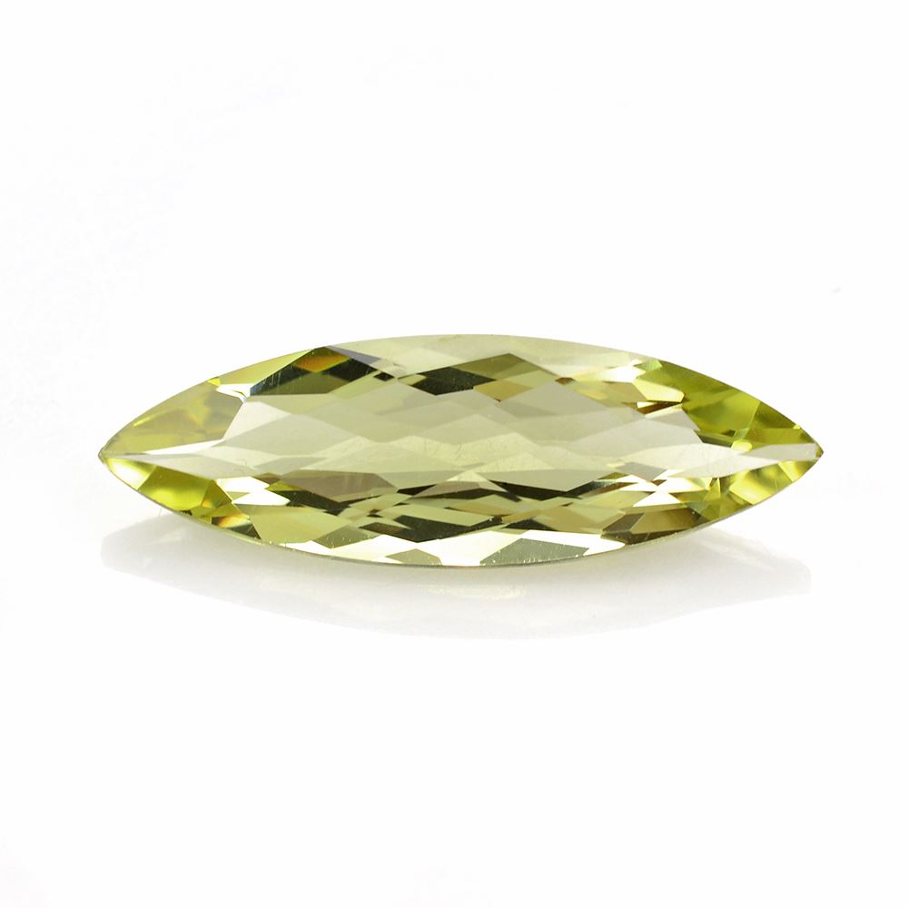 LEMON QUARTZ CHECKER CUT MARQUISE 25X8MM 5.90 Cts.