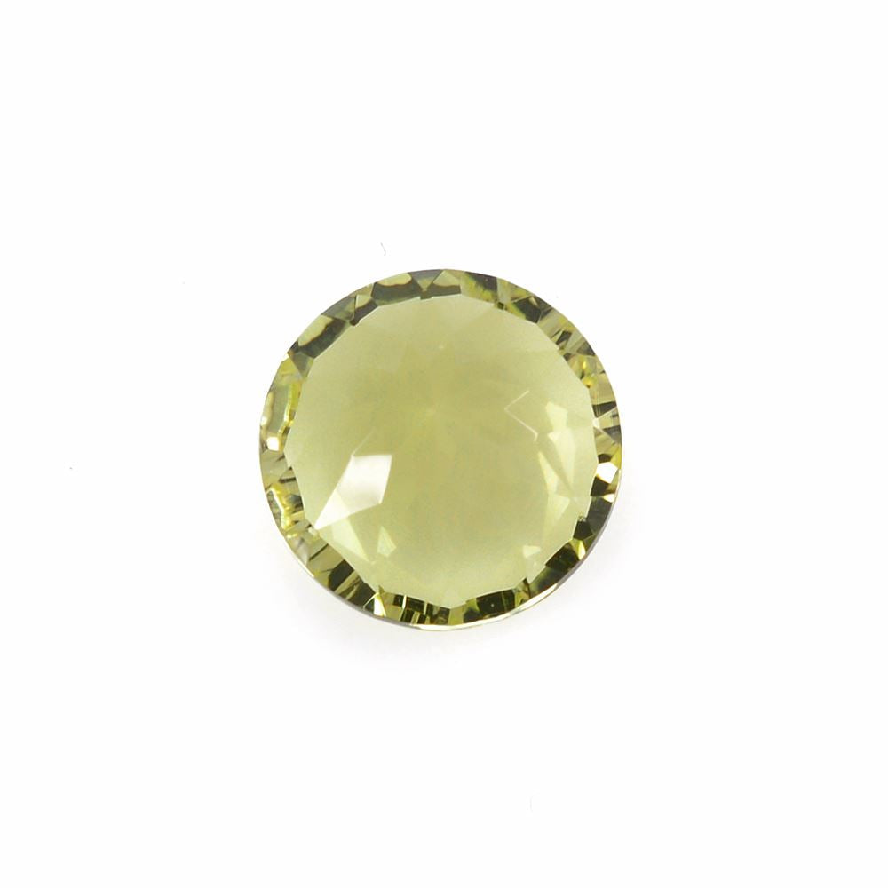 LEMON QUARTZ CONCAVE CUT ROUND 10MM 3.48 Cts.