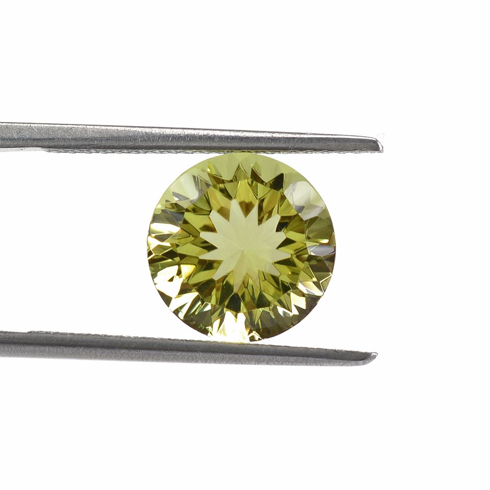 LEMON QUARTZ CONCAVE CUT ROUND 10MM 3.48 Cts.