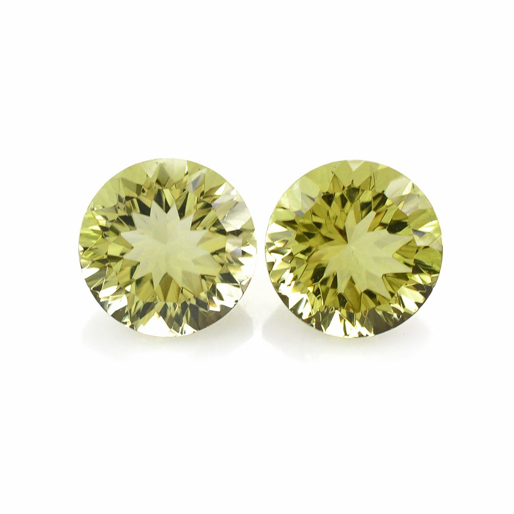 LEMON QUARTZ CONCAVE CUT ROUND 10MM 3.48 Cts.