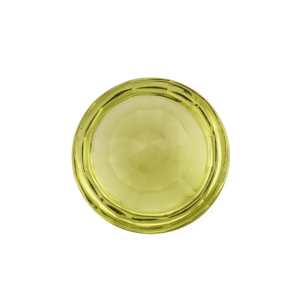 LEMON QUARTZ BUFFTOP CONCAVE STEP CUT BACK ROUND (DES#47) 15MM 11.01 Cts.
