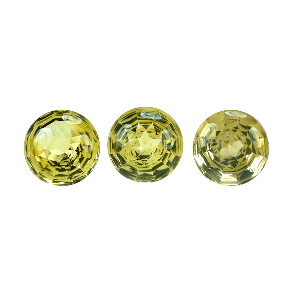 LEMON QUARTZ BUFFTOP CONCAVE STEP CUT BACK ROUND (DES#47) 15MM 11.01 Cts.