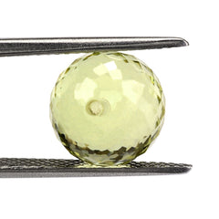 LEMON QUARTZ CHECKER CUT BALLS (DES#7) HALF DRILL 10MM 7.35 Cts.