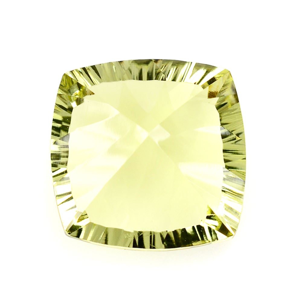 LEMON QUARTZ CONCAVE CUT CUSHION 14MM 10.08 Cts.