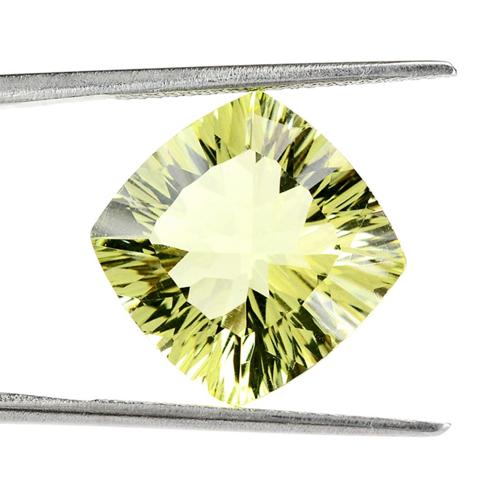 LEMON QUARTZ CONCAVE CUT CUSHION 14MM 10.08 Cts.