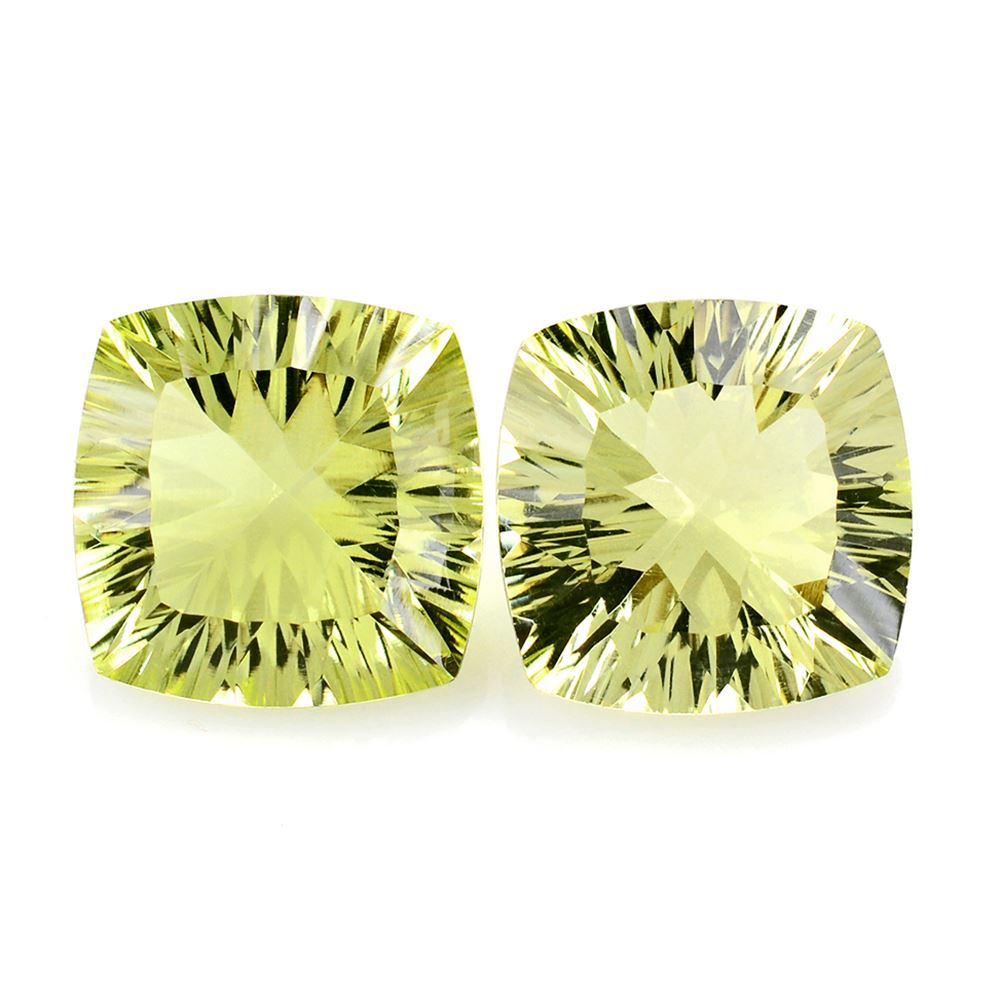 LEMON QUARTZ CONCAVE CUT CUSHION 14MM 10.08 Cts.