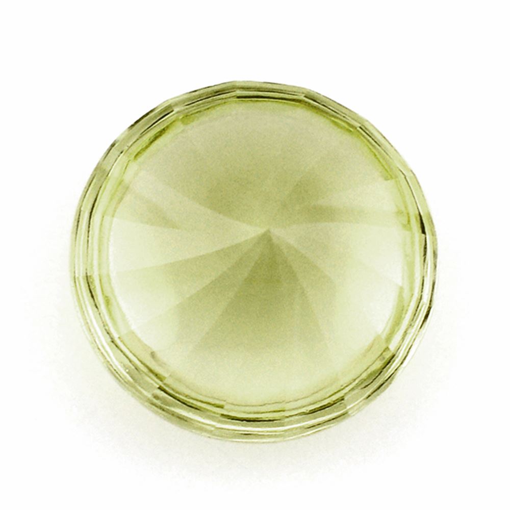 LEMON QUARTZ BUFFTOP ROUND WITH TWISTED CONCAVE 15MM 10.60 Cts.