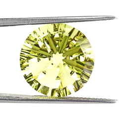 LEMON QUARTZ CONCAVE SPLENDOR CUT ROUND (DES#74) 16MM 12.80 Cts.