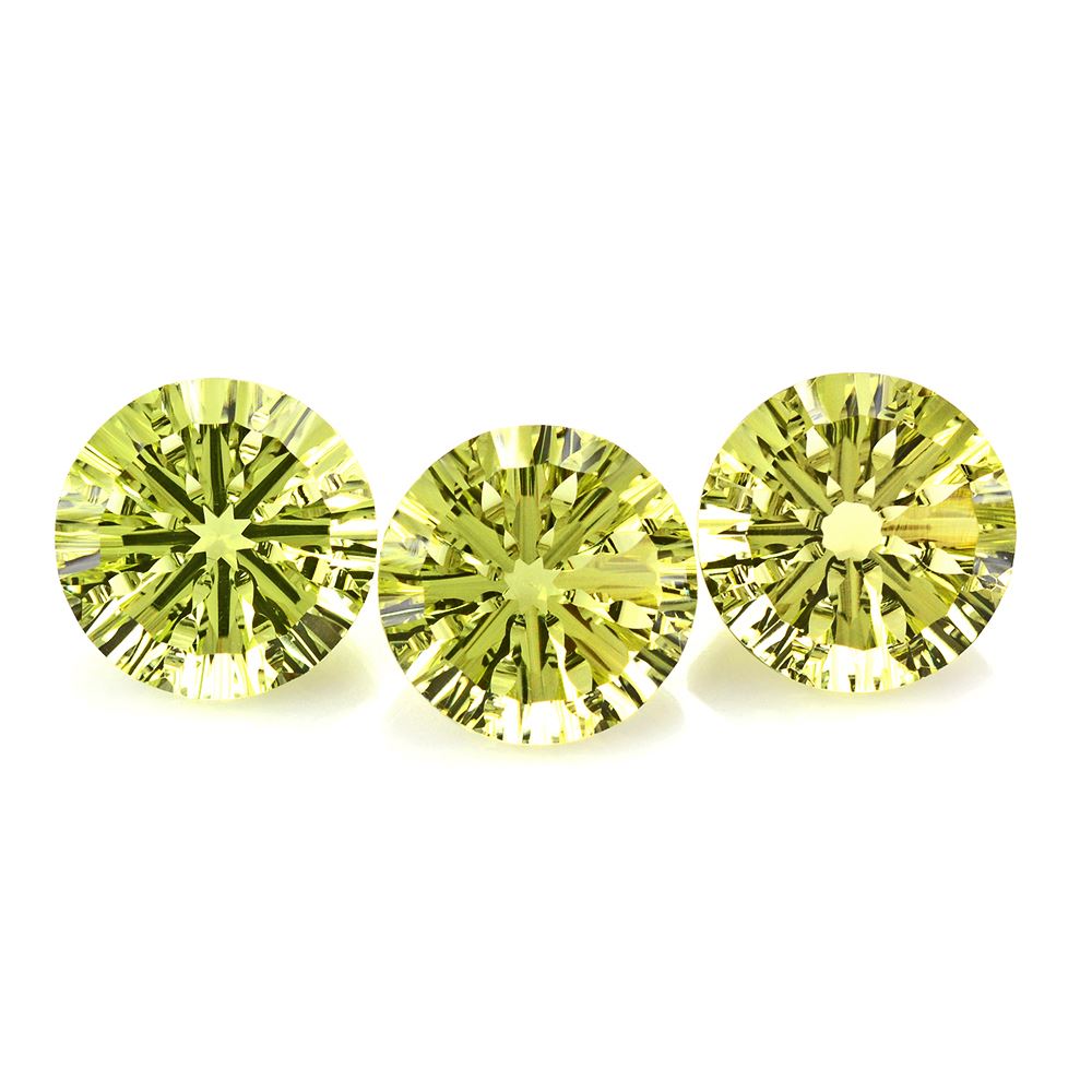 LEMON QUARTZ CONCAVE SPLENDOR CUT ROUND (DES#74) 16MM 12.80 Cts.