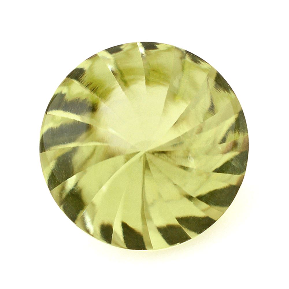 LEMON QUARTZ BUFFTOP ROUND WITH TWISTED CONCAVE 15MM 10.45 Cts.