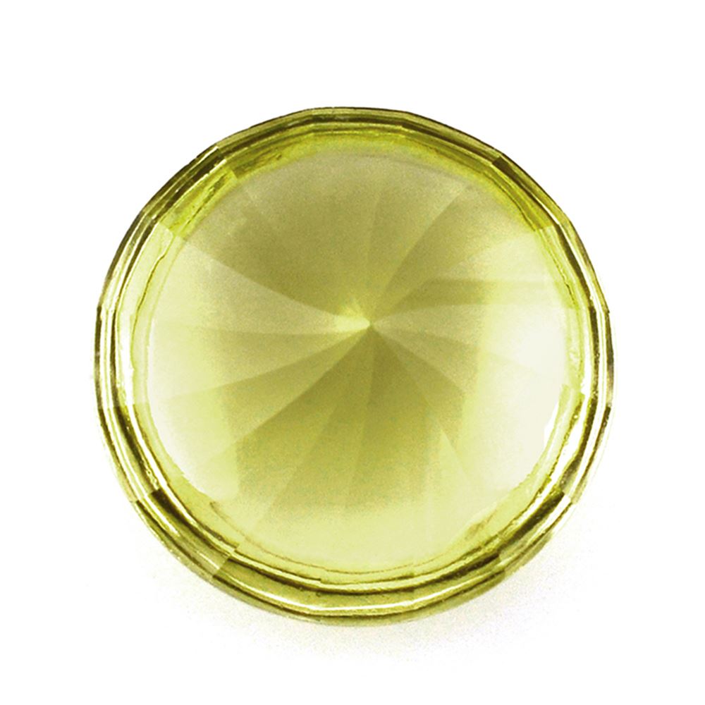 LEMON QUARTZ BUFFTOP ROUND WITH TWISTED CONCAVE 15MM 10.45 Cts.