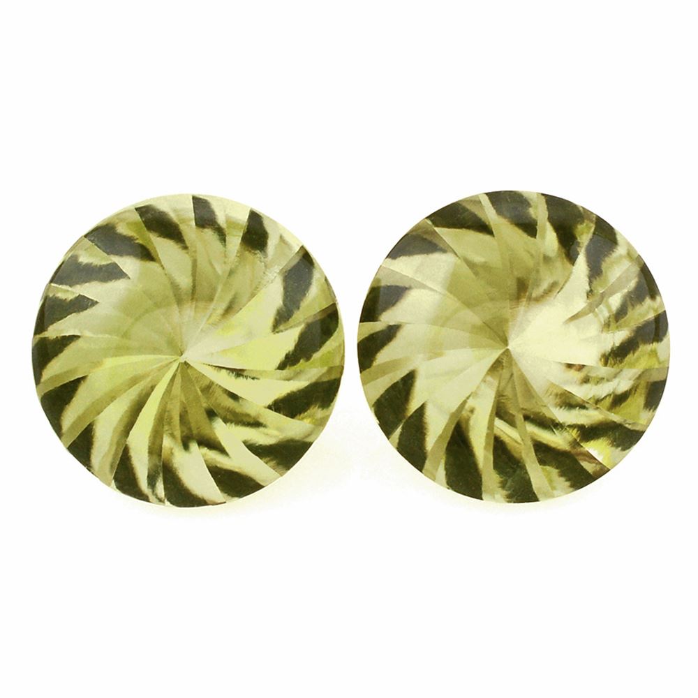 LEMON QUARTZ BUFFTOP ROUND WITH TWISTED CONCAVE 15MM 10.45 Cts.