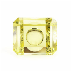 LEMON QUARTZ MIRROR CUT BUBBLY OCTAGON 12X10MM 6.53 Cts.