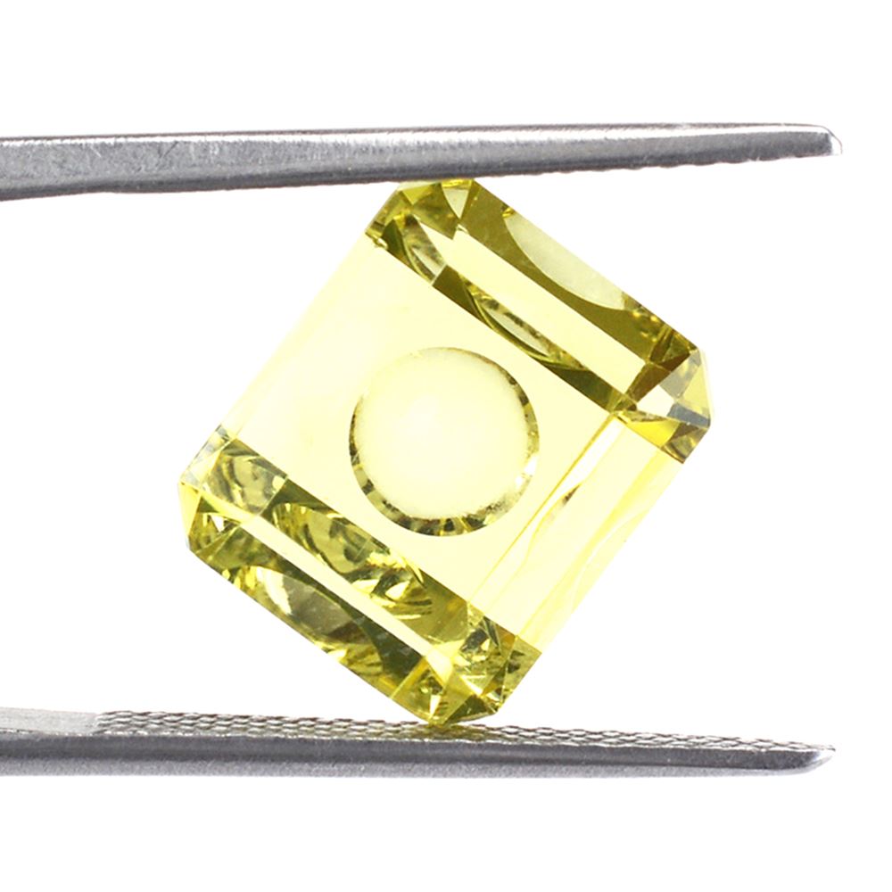 LEMON QUARTZ MIRROR CUT BUBBLY OCTAGON 12X10MM 6.53 Cts.