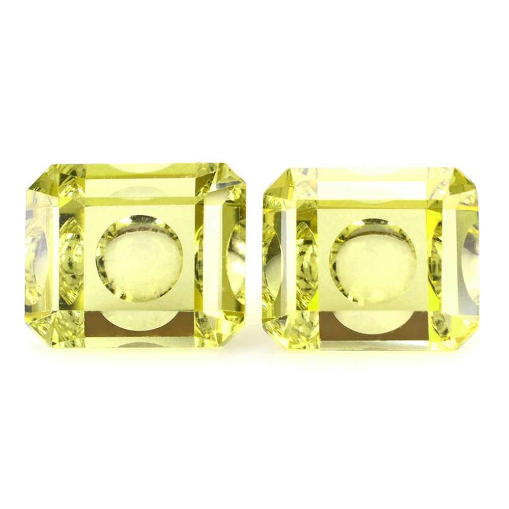 LEMON QUARTZ MIRROR CUT BUBBLY OCTAGON 12X10MM 6.53 Cts.