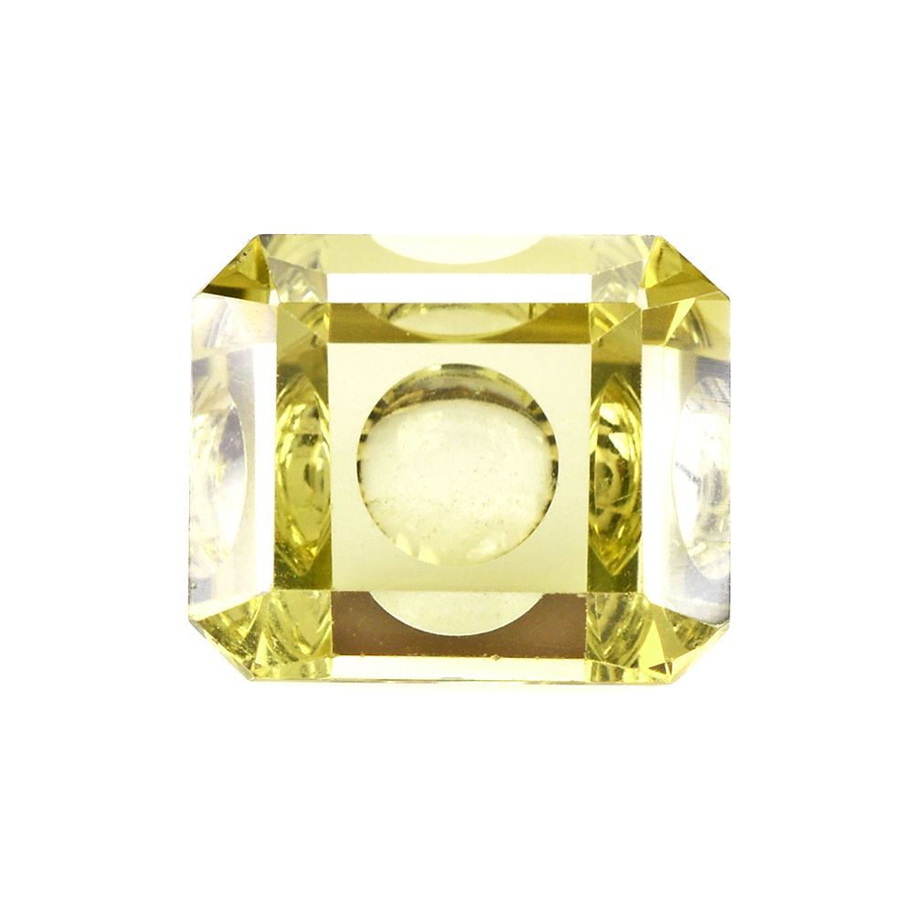 LEMON QUARTZ MIRROR CUT BUBBLY OCTAGON 12X10MM 6.44 Cts.