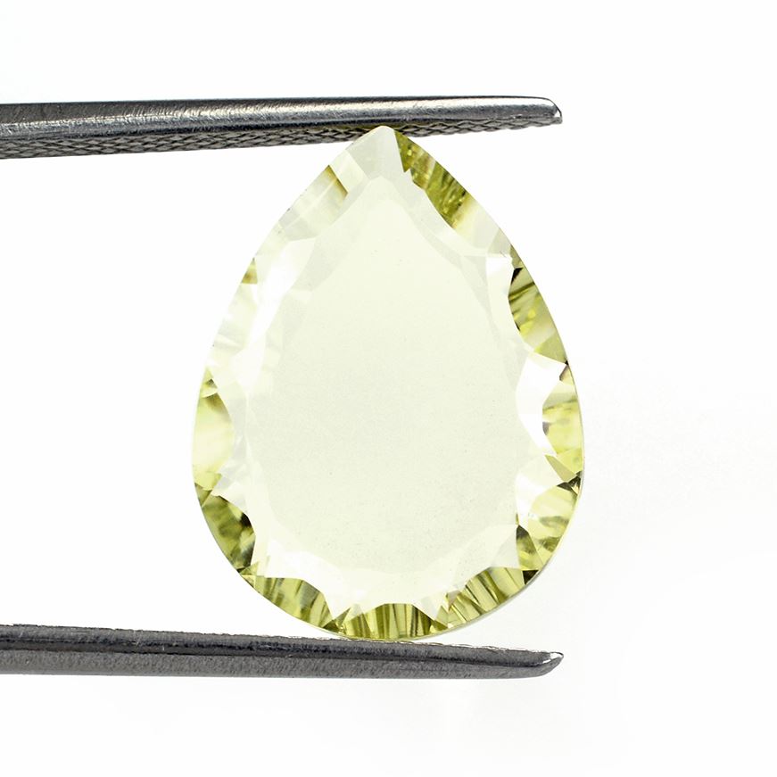 LEMON QUARTZ CONCAVE PEAR FLAT 16X12MM 5.10 Cts.