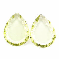LEMON QUARTZ CONCAVE PEAR FLAT 16X12MM 5.10 Cts.