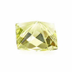 LEMON QUARTZ CHECKER TOP PRINCESS BACK LAZER CUT SQUARE 10MM 4.33 Cts.