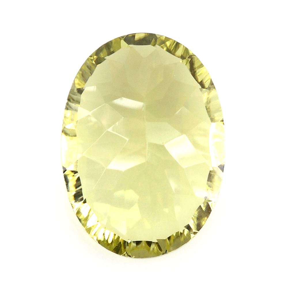 LEMON QUARTZ CONCAVE CUT OVAL 18X13MM 11.25 Cts.