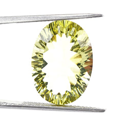 LEMON QUARTZ CONCAVE CUT OVAL 18X13MM 11.25 Cts.