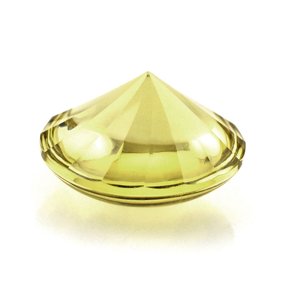 LEMON QUARTZ BUFFTOP ROUND WITH TWISTED CONCAVE 15MM 9.71 Cts.