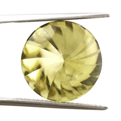 LEMON QUARTZ BUFFTOP ROUND WITH TWISTED CONCAVE 15MM 9.71 Cts.