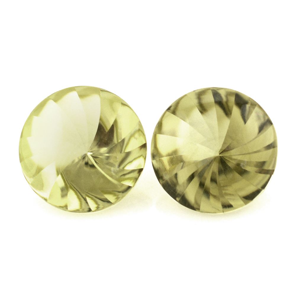 LEMON QUARTZ BUFFTOP ROUND WITH TWISTED CONCAVE 15MM 9.71 Cts.