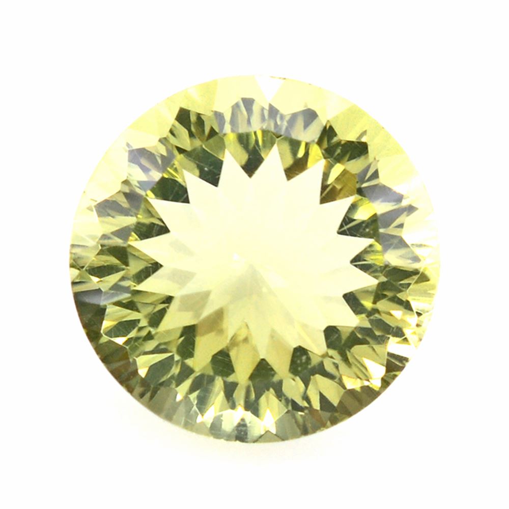 LEMON QUARTZ CONCAVE CUT ROUND 12MM 5.42 Cts.