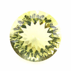 LEMON QUARTZ CONCAVE CUT ROUND 12MM 5.42 Cts.