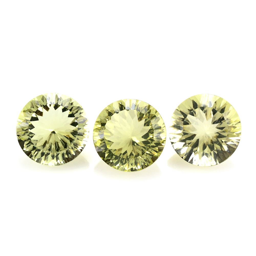 LEMON QUARTZ CONCAVE CUT ROUND 12MM 5.42 Cts.