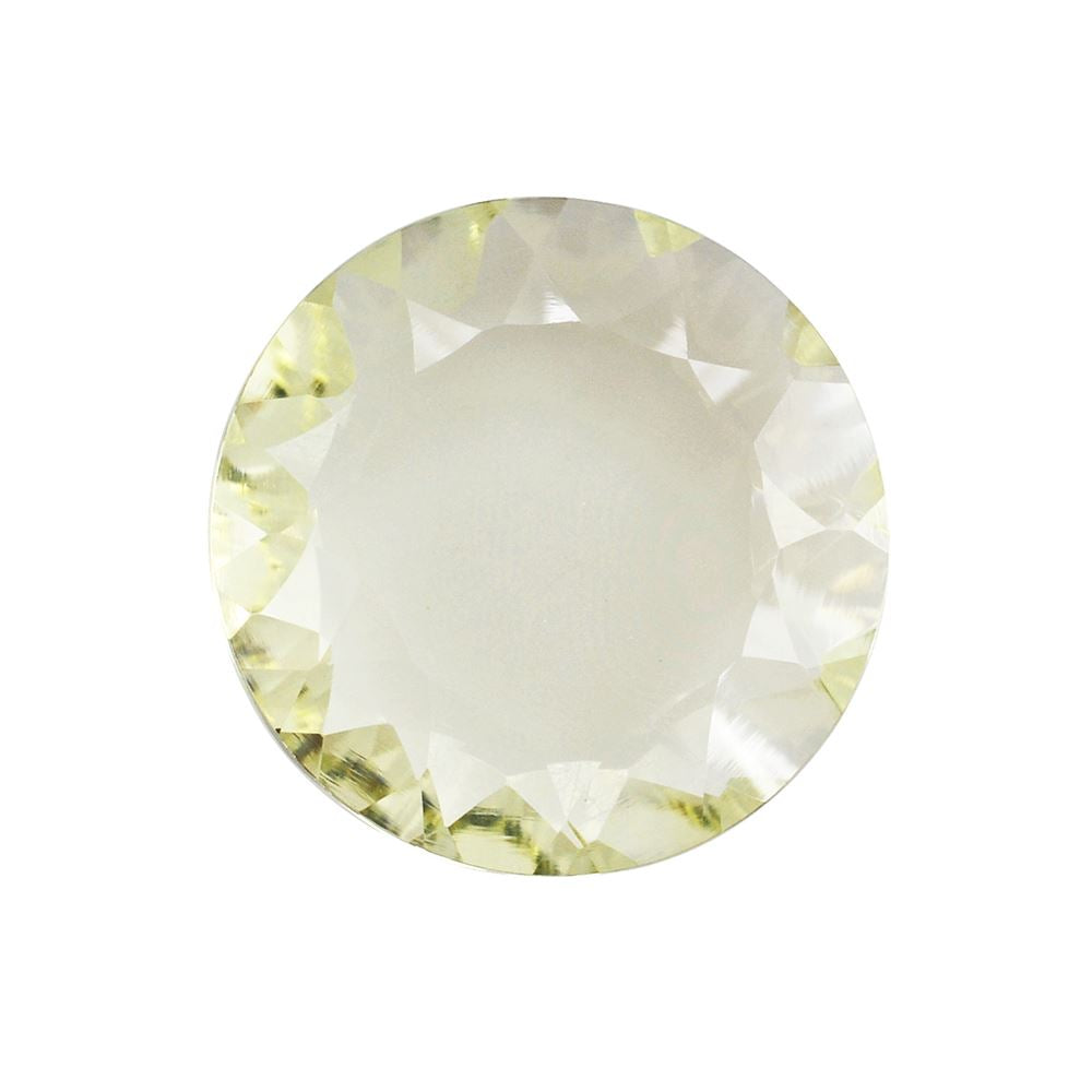 LEMON QUARTZ CONCAVE ROUND FLAT COIN 12MM 3.85 Cts.