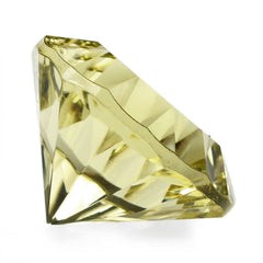 LEMON QUARTZ CONCAVE STRAIGHT FACET ROUND 14MM 8.30 Cts.