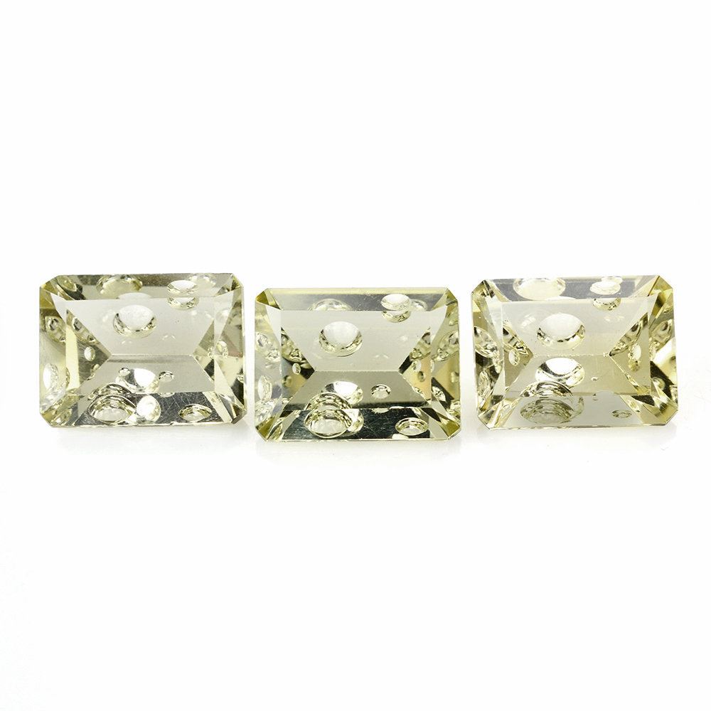 LEMON QUARTZ SUPPER BUBBLE OCTAGON (LITE) 16X12MM 10.10 Cts.