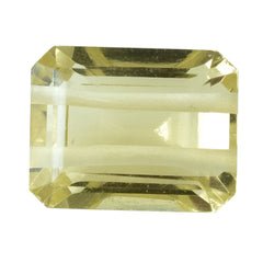 LEMON QUARTZ CUT OCTAGON (TWO HOLE FULL DRILL) 9X7MM  3.12 Cts.