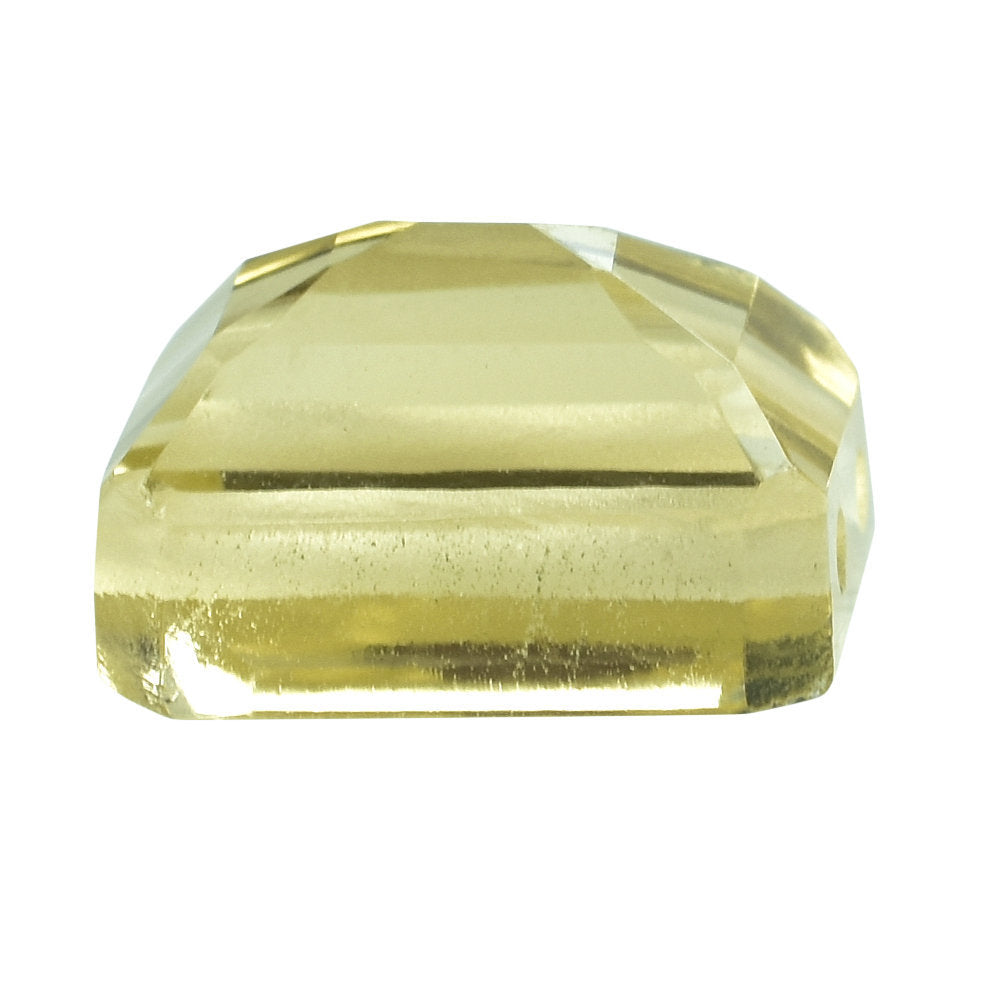 LEMON QUARTZ CUT OCTAGON (TWO HOLE FULL DRILL) 9X7MM  3.12 Cts.