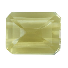 LEMON QUARTZ CUT OCTAGON (TWO HOLE FULL DRILL) 9X7MM  3.12 Cts.