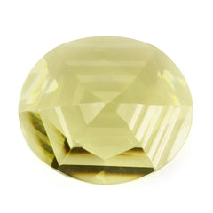 LEMON QUARTZ SWIRL CUT HEXAGON CONCAVE OVAL 14X12MM 6.24 Cts.