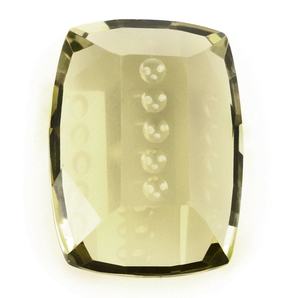 LEMON QUARTZ BUBBLE LINE CUSHION 16X12MM 10.12 Cts.