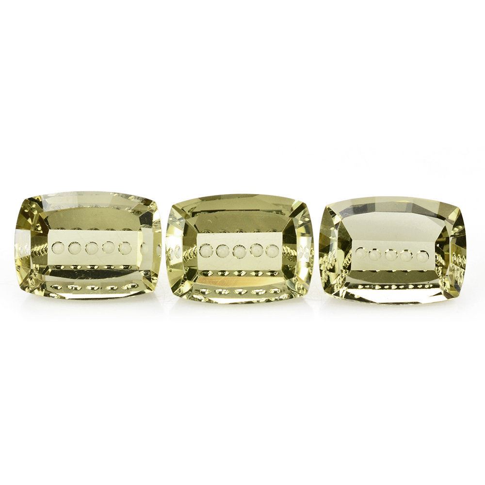 LEMON QUARTZ BUBBLE LINE CUSHION 16X12MM 10.12 Cts.