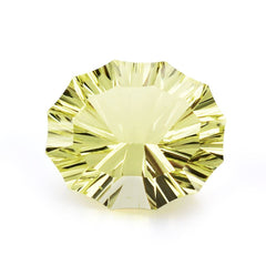 LEMON QUARTZ CONCAVE NINETY CUT OVAL 12X10MM 4.58 Cts.