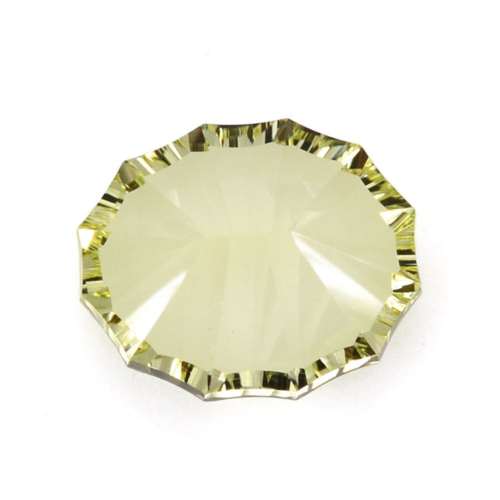LEMON QUARTZ CONCAVE NINETY CUT OVAL 12X10MM 4.58 Cts.