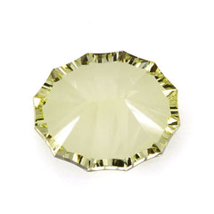 LEMON QUARTZ CONCAVE NINETY CUT OVAL 12X10MM 4.58 Cts.