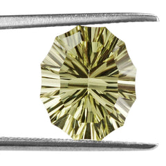 LEMON QUARTZ CONCAVE NINETY CUT OVAL 12X10MM 4.58 Cts.
