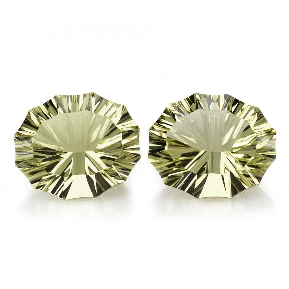 LEMON QUARTZ CONCAVE NINETY CUT OVAL 12X10MM 4.58 Cts.