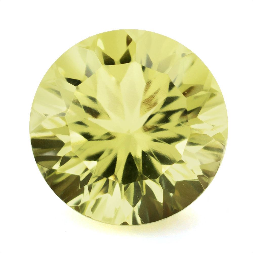 LEMON QUARTZ CONCAVE CUT ROUND 12MM 5.83 Cts.