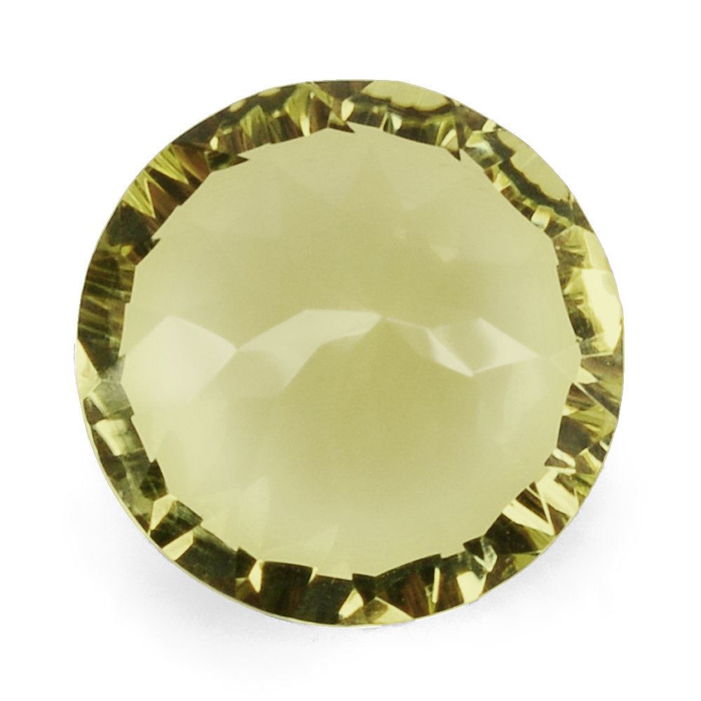 LEMON QUARTZ CONCAVE CUT ROUND 12MM 5.83 Cts.
