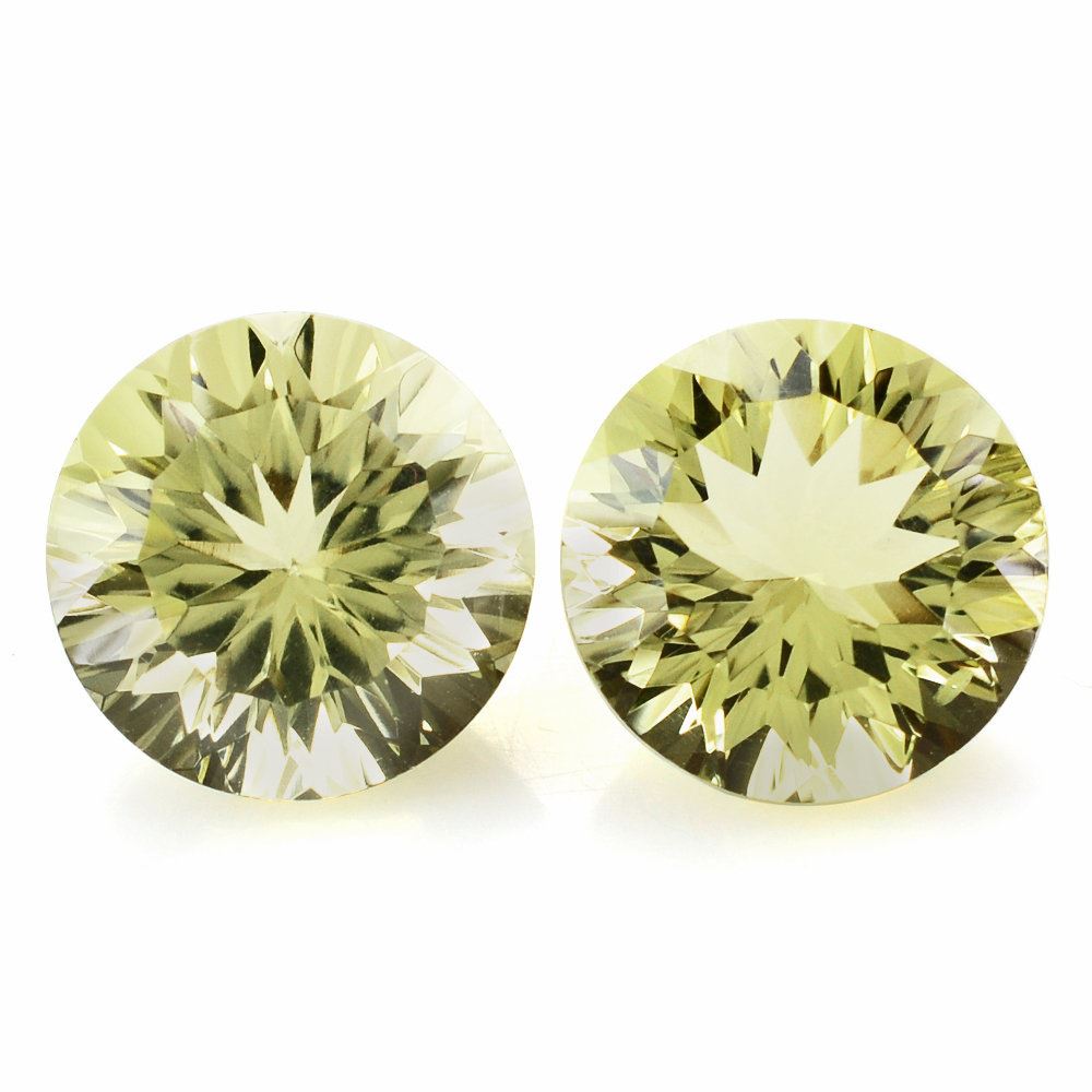 LEMON QUARTZ CONCAVE CUT ROUND 12MM 5.83 Cts.