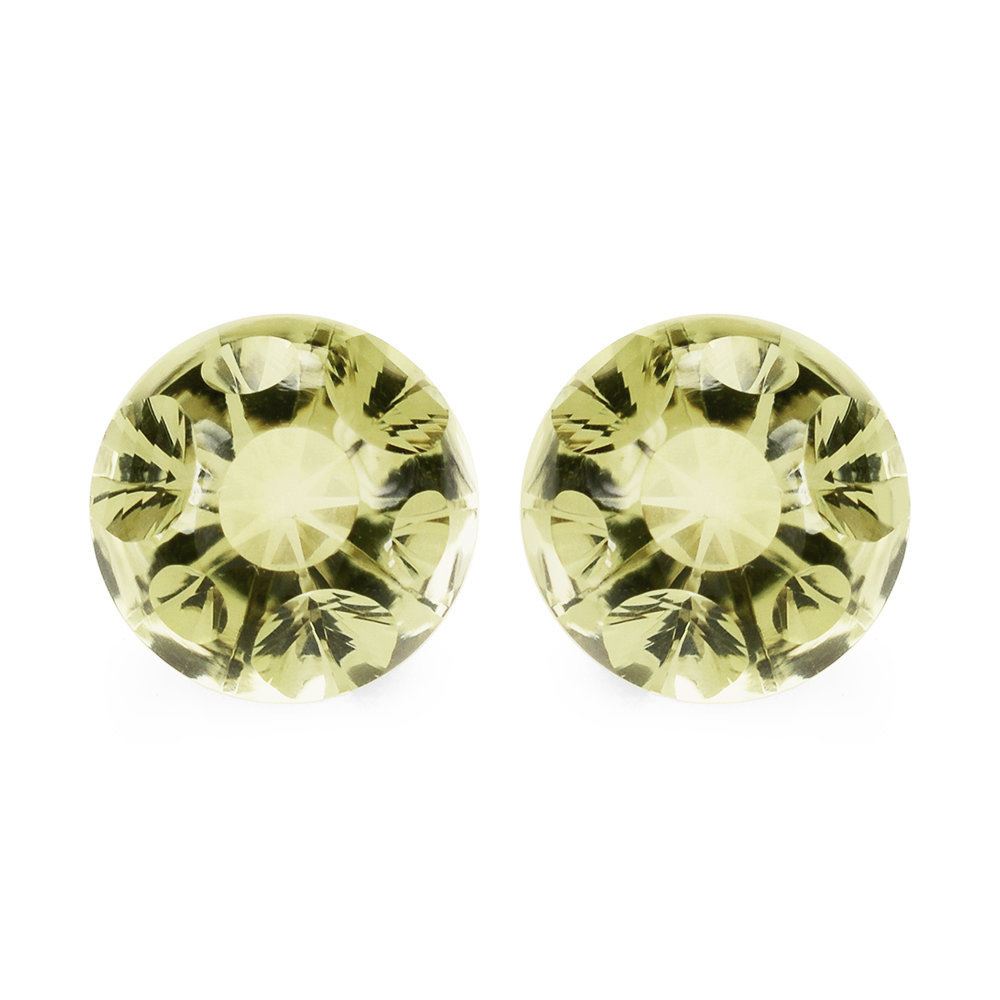 LEMON QUARTZ PATCH CUT DOME ROUND 12MM 8.00 Cts.